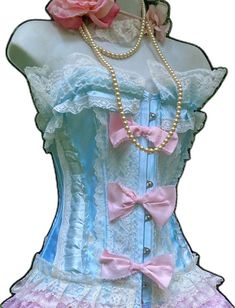 Pink Feminine Underbust Corset, Feminine Pink Underbust Corset, Pink Underbust Feminine Corset, Blue Overbust Corset For Costume Party, Blue Overbust Corset For Party, Blue Overbust Corset For Spring, Blue Overbust Corset With Boned Bodice, Party Blue Boned Bodice Corset, Elegant Blue Underbust Corset