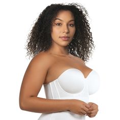 This stylish and strapless longline bra has light foam, smooth cups. This bustier bra has silicon elastic at the neckline keeps cup in place. The multiple hook and eye longline back closure helps smooth and adds the ultimate support. This bra top stays firm on body as a strapless bra, and is designed with special support to cover extended sizes for full busted and full figure women. • Silicon elastic at the neckline and top back to help the bra stay firm on body for long hours of wearing. • Seam Strapless Tube Top With Built-in Bra, Elegant Tube Top With Built-in Underwire Bra, Elegant Stretch Bra Friendly Tube Top, Elegant Stretch Tube Top, Bra-friendly, Underwire Bodice With Built-in Bra, Fitted Underwire Bodice With Built-in Bra, Elegant Stretch Tube Top With Removable Bra Pads, Bandeau Tube Top With Built-in Bra, Seamless Sculpting Strapless Shapewear