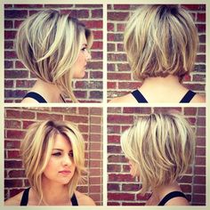 Résultat de recherche d'images pour "inverted bob cut shaved under purple lotus" #BobCutHairstylesMedium Κούρεμα Bob, Short Hair Cuts For Round Faces, Stacked Bob Hairstyles, Stacked Bob Haircut, Haircut Styles, Hair Styles 2017, Hair Medium