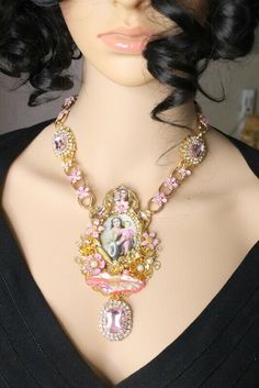 Zibellini Baroque Huge Madonna And A Child Cameo Necklace | eBay Victorian Cameo Jewelry For Party, Party Cabochon Jewelry, Vintage Cameo Jewelry For Party, Gold Cameo Jewelry For Party, Bohemian Baroque Jewelry Gift, Bohemian Baroque Jewelry For Gift, Elegant Pink Decorative Jewelry, Silver Neckalce, Pokemon Jewelry