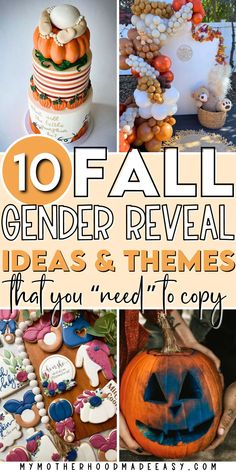 the top ten fall gender reveal ideas and themes that you'll need to copy