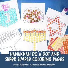 hanukkah do a dot and super simple coloring pages