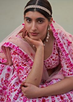 Features a blush pink raw silk lehenga set embroidered with traditional zardozi technique using resham work, dabka, cutdana and sequins and featuring a scallop border. Completed with two dupattas in pink and white hues with an embroidered resham border. Composition : Lehenga and Blouse - Raw Silk, Dupatta- Net Care: Dry Clean Only and Vacuum Storage This product can be customised for sleeves, length of blouse and neckline Delivery : 6-8 weeks as the product is hand crafted. Check Size Guide or c Double Dupatta Bridal Lehenga, Double Dupatta Lehenga, Pink Raw Silk Lehenga, Double Dupatta, Dupatta Bridal, Lehenga And Blouse, Raw Silk Lehenga, Scallop Border, Resham Work