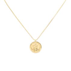 "For guidance and protection on all your journeys ahead" St. Christopher is the Patron Saint of travelers. Wear our Traveler's Coin Pendant for protection and piece of mind on all your journeys, big & small. Made with 925 recycled sterling silver and plated with fine 14k gold for a brilliant shine and luxurious feel. We finish all of our sterling silver jewelry with a specialized coating to help prevent tarnishing and add longevity to your favorite piece. Our chains measure 16" with a 3" extende St Christopher Pendant, Piece Of Mind, St Christopher, Coin Pendant Necklace, Saint Christopher, Necklace Shop, Patron Saints, Coin Necklace, Coin Pendant