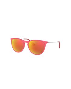 Ray-Ban Jr Woman  Fuxia Fluo Size: 50 Pink Wayfarer Sunglasses With Uv Protection, Pink Plastic Sunglasses With Mirrored Lenses, Pink Mirrored Sunglasses In Plastic, Modern Pink Plastic Sunglasses, Casual Pink Sunglasses With Mirrored Lenses, Pink Wayfarer Sunglasses With Uva Protection, Casual Pink Cat Eye Sunglasses With Mirrored Lenses, Casual Pink Polarized Cat Eye Sunglasses, Casual Pink Cat Eye Sunglasses With Polarized Lenses