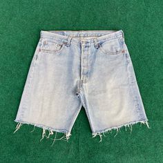 (READ FIRST BEFORE BUYING DESCRIPTION Vintage Levis 501 Short Sz 33 Jorts Distressed Ripped Punk Grunge Jeans Condition : Used Condition,have some defect refer picture Size on tag : Refer Picture Measurement : Refer Picture Material :  SHIPPING AND HANDLING Shipping duration is vary depending on location..all item is ship using EXPEDITED SHIPPING by DHL or FEDEX with tracking and usually will arrive within 3 - 5 working days PAYMENT We accept PayPal only. The item will be sent within 3 days afte Distressed Jorts, Retro Cutoff Jean Shorts For Streetwear, Vintage Relaxed Fit Jean Shorts For Streetwear, Vintage Jean Shorts For Streetwear, Ripped Vintage Streetwear Bottoms, Vintage Ripped Streetwear Bottoms, Vintage Ripped Bottoms For Streetwear, Punk Jeans, Levi 501 Shorts