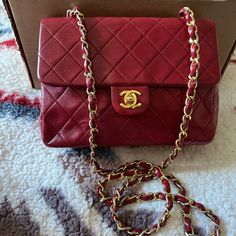 Used And Dyed Chanel Purse In Great Condition. No Extra Additions. No Box Or Dust Bag! Chain Has Discoloration Red Designer Bag With Double Flap, Red Designer Bags With Double Flap, Designer Red Double Flap Bag, Red Formal Bags With Double Flap, Chanel Purse, Bag Chain, Vintage Chanel, Dust Bag, Chanel