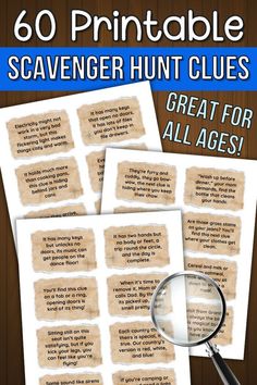 printable scavenger hunt clues for all ages