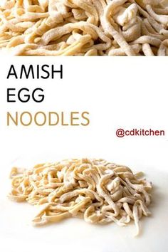 noodle noodles with the words amish egg noodles