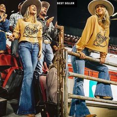 Stylish And Sturdy! Long Live Wrangler! Details In Pics 32x34 Retro Flare Jeans, Classy Cowgirl, Cowgirl Style Outfits, Wife Style, Western Vibes, Mid Rise Flare Jeans, Southern Outfits, Night Style, Zach Bryan