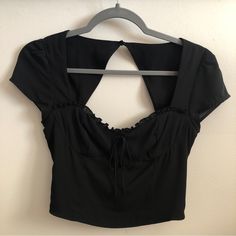 Brand New, Never Worn Clean, Odor-Free Sweetheart Neckline, Open Back, Smocked Back, Button Closure On Back True To Size Bundle To Save, Accepting Offers Party Ruched Top With Square Neck, Black Tops With Sweetheart Neckline For Party, Black Party Top With Sweetheart Neckline, Black Sweetheart Neckline Top For Party, Black Fitted Top With Sweetheart Neckline, Black Party Crop Top With Sweetheart Neckline, Flirty Fitted Short Sleeve Blouse, Chic Ruched Tops With Sweetheart Neckline, Chic Tops With Ruched Sweetheart Neckline