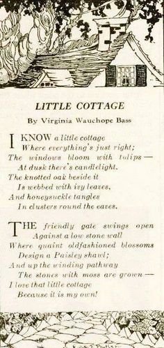 the little cottage by virginia waterstone blvd is shown in an old book