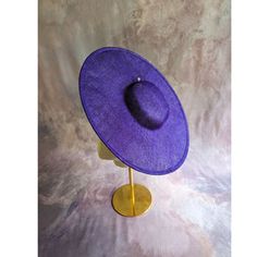 "One cartwheel sinamay straw hat base in dark purple that measures approximately 15\" (38cm) in diameter. Crown is 1.5\" (3.8cm) high. The edges of the brim are finished in wired sinamay. The multi-layer stiffened sinamay straw has a great sturdy weave and provides excellent support for your millinery creations. Sinamay is a natural material and you will see occasional beige / brown fibers / striations in the weave. This is not a defect, but is the result of how different natural fibers respond Blank Hats, Millinery Supplies, Hat Base, Fascinator Hat, Diy Hat, Fascinator Hats, Not Ready, Natural Material, Beige Brown