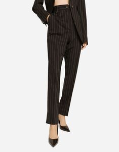 High-waisted pinstripe wool pants: Brown Dolce high waist Slant front pockets Welt back pockets Belt loops Inner leg: 74 cm Hem: 17.5 cm Zipper and button fastening The model is 175 cm tall and wears a size IT 40 Made in Italy Dolce Gabbana Belt, Woman Pants, Pants Brown, Belted Pants, High Waisted Flares, Brown Pants, Wool Trousers, Twill Pants, Wool Pants