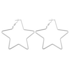 Star Hoop Earrings (Silver or Gold) - Sassy & Southern Star Hoop Earrings, Silver Star Earrings, Metal Star, Hoop Earrings Silver, Metal Stars, Star Lord, On Repeat, Silver Stars, Star Earrings