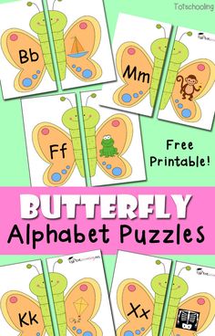 butterfly alphabet puzzles for kids to practice letter formation and matching letters with their own pictures