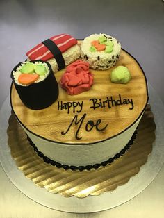 Sushi Cake Birthday, Cakes That Look Like Food, 50 Birthday Cake, Cake Sushi, Sushi Cake, 80 Birthday Cake, Sweet 16 Cakes, 50 Birthday, Ice Cake