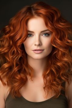 Flaming copper curls make a fiery statement, ideal for the bold at heart. The red and copper mix adds a scorching touch to naturally curly hair. Click here to check out more lovely copper hair color ideas for 2023. Woman With Red Hair, Strawberry Blonde Hair Color, Red Curly Hair, Red Haired Beauty, Red Hair Woman, Beautiful Red Hair, Strawberry Blonde Hair