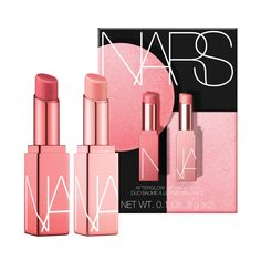 Two full-size lip balms in bestselling shades Orgasm and Dolce Vita. Afterglow lip balm duo. Sheer finish. SETS & GIFTS. Nars Makeup Products, Nars Afterglow Lip Balm, Nars Lip, Best Lip Gloss, Sheer Shades, Lip Balm Set, Nars Makeup, Hydrating Lip Balm, Juice Beauty