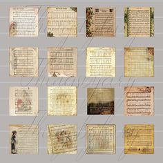 old music sheet collage with musical notations