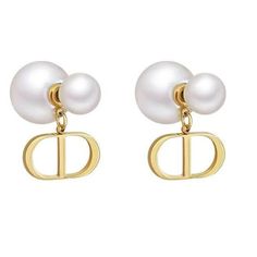 Designer Pearl Double Sided Stud Earrings In White/Gold Main Material: Alloy+Imitate Pearl Plating: Gold Plated Occasion: Other, Anniversary, Engagement, Gift, Wedding, Party Luxury White Earrings For Everyday, Pearl Gold Earrings, Party Rings, Jewelry Wedding Rings, Gold Pearl Earrings, 925 Silver Earrings, Emerald Earrings, Yellow Diamond, Gift Wedding