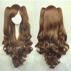 LOLITA Brown Long Wavy 2 Clip Ponytail Cosplay Party Wig Hair Free Shipping Clip Ponytail, Double Ponytail, Wavy Ponytail, Ponytail Wig, Anime Wigs, Japanese Harajuku, Curly Lace Front Wigs, Ombre Wigs, Brown Wig