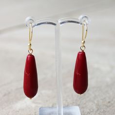 These gorgeous green Jade semi-precious stone teardrop earrings are available in gold or Silver Stone: Jade Colour: Red or Orange (Dyed)  Metal: Gold or Silver Earring Size: 4cm Drop, Stone 3cm x 0.8cm Red Teardrop Pearl Drop Earrings, Stone Earrings Gold, Red Jade, Quartz Crystal Necklace, Semi Precious Stone, Lovely Earrings, Green Jade, Colour Red, Silver Earring