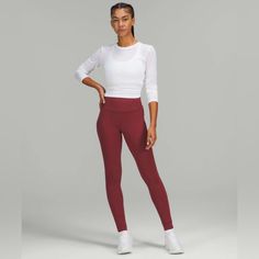 New With Tag Size 0 Color Mlwi Mulled Wine, Pant Jumpsuit, Lululemon Athletica, High Rise, Tights, Pants For Women, Leggings, Wine, Pants