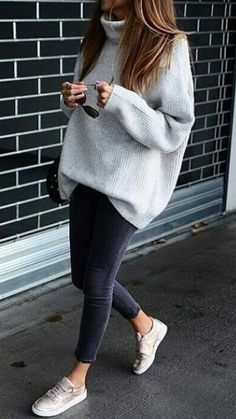 Elegante Casual, Mode Casual, Grey Outfit, Casual Winter Outfits, Striped Cardigan, Womens Casual Outfits, Mode Inspiration, Ladies Dress Design, Winter Fashion Outfits