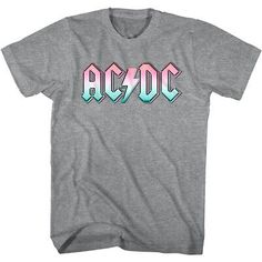 Top Rated ACDC Pastel Logo Men's T Shirt Metal Rock Band Album Concert Tour Merch Tee, Fashion Mens Shirts Pastel Logo, Acdc Shirt, Pastel Gradient, Gradient Logo, Rock And Roll Bands, Tour Merch, Disney Stars, Rock Legends, Black Rock