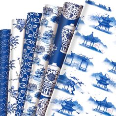 PRICES MAY VARY. 【Value Package】 - Package includes totally 12 sheets Chinoiserie patterned wrapping paper in 6 different designs, each design has 2 sheets, sufficient to meet your needs for traditional oriental china style gifts wrapping, and you can share with your friends to DIY, would add more fun to your DIY crafts. 【Chinoiserie Theme Patterns】 - These Chinoiserie scrapbook paper are designed with traditional patterns, such as xiangyun, blue and white porcelain, towers, and pavilions, blue Printable Wrapping Paper Paper Source, Wrapping Paper Zazzle, Blue Hydrangea Wedding Reception, Color Themed Gifts Blue, Blue Willow Decor, Chinoiserie Patterns, Draw Eyebrows, Chinoiserie Fabric, Chinoiserie Pattern