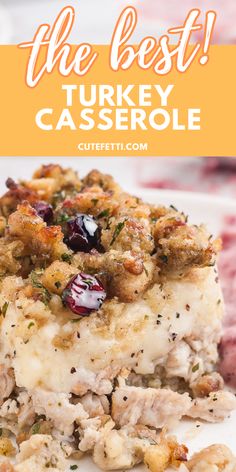 the best turkey casserole with cranberries and stuffing