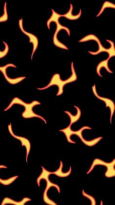 an orange fire pattern on a black background