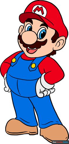 an image of mario from the nintendo video game cartoon characters, character drawing, super mario bros