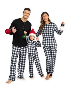 PRICES MAY VARY. HIGH-QUALITY MATERIAL: Christmas pajamas for family are made of soft and comfy fabric. Skin-friendly and breathable. Whether you’re sleeping or lounging, these christmas pjs treat you to snuggle-worthy comfort all through. FEATURES: Matching family christmas pajamas, long sleeve sleep top and long lounge pants, contrast color trim, 2 practical big pockets. Womens and kids pajamas featuring classic round neck, and jogger long pants. Mens pajamas set featuring henley collar, solid Long Lounge, Cute Family Photos, Christmas Pjs Family, Pajamas Matching, Womens Christmas Pajamas, Xmas Pajamas, Matching Family Christmas Pajamas, Matching Christmas Pajamas, Christmas Party Outfit