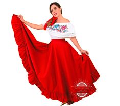 It only includes skirt, shirt NOT included Hand Made Folklorico Practice Skirt for youth and adults Poly-Cotton Poplin (Popelina) Skirts may used for dance competitions, themed Fiestas, etc. Different lengths available 27 inches (68.5 cm), 31 (80 cm), 35 inches (90 cm), 39 inches 39 (100 cm), 42 inches (110 cm). Waist: One size fits most, one inch wide belt with long straps (long enough to make a bow or wrap around waist) All items are custom made to order. Our turn around time is about 5-10 bus Folklorico Skirt, Mexican Traditional Clothing, Folklorico Dresses, Country Food, Mexican Skirts, Dance Competitions, Wide Skirt, Make A Bow, Clothing Reference