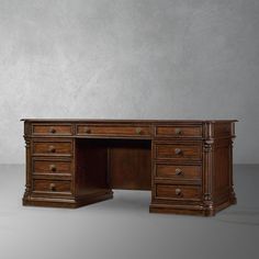 Leesburg Executive Desk-Hooker-STOCKR-HOOKER-5381-10562-Desks-1-France and Son Dark Wood Office Desk, File System, Drawer Construction, Office Mat, Office Materials, Southern Hospitality, Filing System, Executive Desk, Furniture Assembly