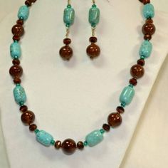 Handmade Beaded Necklace. Beautiful Turquoise Colored Howalite & Faceted Tiger Eye. Sterling Silver Spring Ring Clasp, Adjustable 19-21." Earrings Are On Sterling Silver Shepard Hooks & Have 2.5" Drop. This Is A Beautiful Fashion Statement Set. This Necklace Is Nwot...Handmade By Me With High Quality Materials, Never Mass Made, Not Costume Jewelry. Bundle To Save. Reasonable Offers Welcome. Rl20523.89 Acrylic Nails Almond Shape, 2024 Jewelry, Handmade Beaded Necklace, Necklaces Set, Tiger Eye Jewelry, Turquoise Bead Necklaces, Handmade Beaded Necklaces, Bead Necklaces, Almond Shape