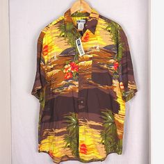 United Men's Tropical Print Short Sleeve Beach Button Down Shirt New With Tags, No Flaws 100% Rayon, Soft And Lightweight 4-Gn-24 Men's Size Large, Oversized Loose Relaxed Fit 25" Pit To Pit 32" Length All Items In This Closet Are Clean, Packaged Well, And Ship Quickly From A Smoke And Pet Free Environment. Reasonable Offers Considered. First Time Buying On Poshmark? Enter Code: Freedomstyle555 To Receive $10 Off Your First Purchase! Travel Beach Vacation Summer Spring Break Airport Casual Trave Yellow Hawaiian Shirt With Camp Collar For Vacation, Yellow Hawaiian Camp Shirt For Vacation, Yellow Summer Shirt For Beach Season, Summer Yellow Shirt For Beach Season, Yellow Hawaiian Shirt For Vacation, Casual Yellow Hawaiian Shirt For Beach Season, Yellow Short Sleeve Shirt For Vacation, Yellow Cotton Shirt For Beach Season, Yellow Hawaiian Shirt With Relaxed Fit For Vacation