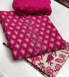 Block Printed Dupatta, Pink Printed Cotton Dupatta, Cotton Floral Print Unstitched Dupatta, Unstitched Block Print Dupatta, Semi-stitched Red Block Print Dupatta, Women Cotton Dress, Dress Indian Style, Fabric Bundle, Cotton Dresses