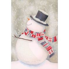 a snowman with a top hat and scarf