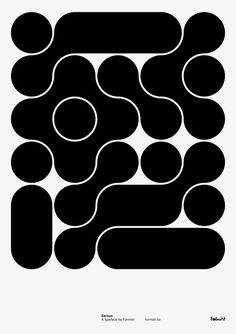 a black and white poster with circles on it