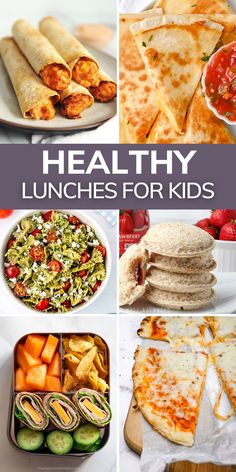 healthy lunches for kids with text overlay