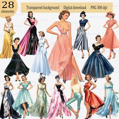 1950s Formal Fashion, Retro Outfits 50s Vintage Fashion, Fashion Png, 1950s Fashion Women, Vintage Evening Gowns, 1950s Fashion Dresses, Boutique Inspiration, 1950 Fashion, 1950s Outfits