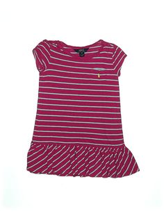 Polo by Ralph Lauren Dress Size: 6X Pink Skirts & Dresses - used. No Fabric Content, Crew Neck, Stripes, Short, Short Sleeve | Polo by Ralph Lauren Dress: Pink Stripes Skirts & Dresses - Used - Size 6X Red Casual Skirted Dress, Red Skirted Casual Dress, Casual Red Dress For Playwear, Fitted Short Sleeve Dresses For Playwear, Pink Cotton Skirted Dress, Pink Skirted Cotton Dress, Cute Ralph Lauren Short Sleeve Dress, Ralph Lauren Cotton Dresses For Playtime, Ralph Lauren Pink Collared Tops