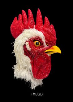 Hahn Maske mit animatronischen Augen. Große und sehr leichte hyperrealistische Vogel Maske. Höhe der Maske 70 cm Gewicht 3 kg Rooster Mask, Bird Mask, Bird Masks, The Mask, Animal Dolls, Doll Toys, Rooster, Ukraine, Action Figures