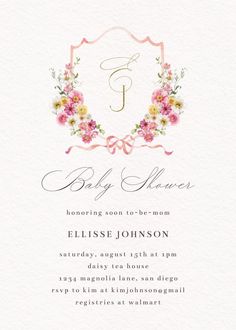 Blooms all around - baby shower invitation  #invitations #printable #diy #template #babyshower #party