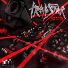 the cover art for trashman's album, with red light coming from it