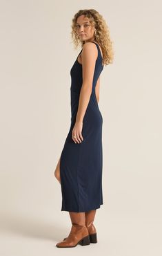 Fitted and flirty, this sleek midi dress will become a daily fave. Day to night, this flattering scoop neck tank dress is easy to dress up or down for any occasion. Z SUPPLY Women's Melbourne Midi Dress, Black, Extra Large Midi Dress Black, Day To Night, Romper Dress, To Night, Blue Design, Tank Dress, Scoop Neckline, Long Sleeve Sweater, Dress Black