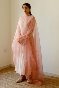 Shop for Juanita by Shubhda Peach Chanderi Anarkali Set for Women Online at Aza Fashions Tissue Silk Anarkali Set With Sheer Dupatta, Organza Anarkali Set With Sheer Dupatta And Straight Kurta, Pink Organza Kurta With Sheer Dupatta, Anarkali Set With Long Sleeves In Organza, Transitional Straight Kurta Anarkali Set In Organza, Organza Anarkali Set With Long Sleeves, Long Sleeve Anarkali Set In Organza, Long Sleeve Tissue Silk Anarkali Set With Dupatta, Tissue Silk Kurta With Sheer Dupatta